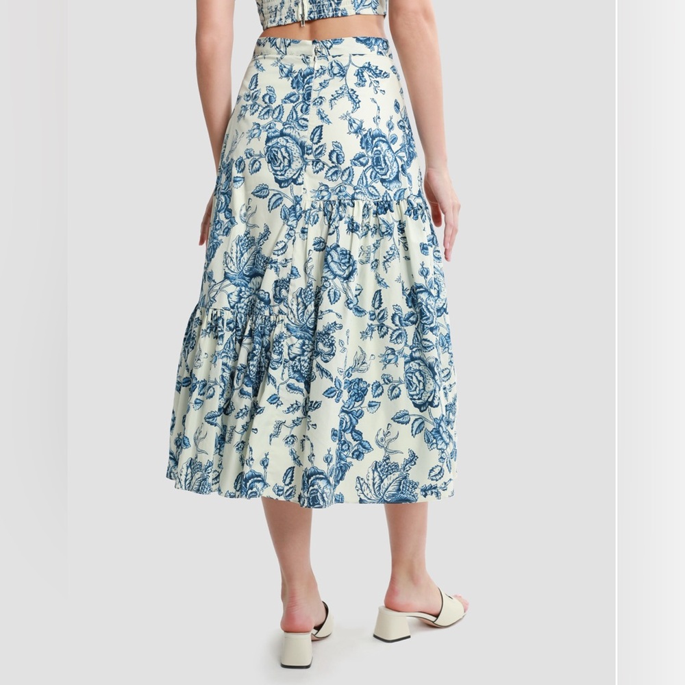 Gianfranco FERRE Floral-Print Tiered Midi Skirt - Picture 3 of 7